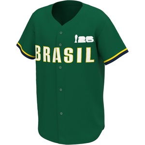 image:imageOuterstuff FIFA World Cup 2026 Mens Short Sleeve Button Front Baseball JerseyBrazil