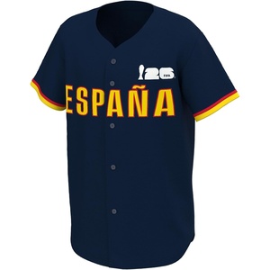 image:imageOuterstuff FIFA World Cup 2026 Mens Short Sleeve Button Front Baseball JerseySpain