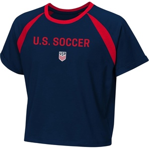 image:imageOuterstuff US Soccer Federation Girls Just Victory Mens US Soccer Short Sleeve Crop Tee Navy Juniors XLarge