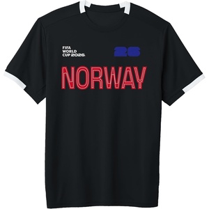 image:imageFIFA World CUP26 Norway ShortSleeve Soccer JerseyBlackWhite