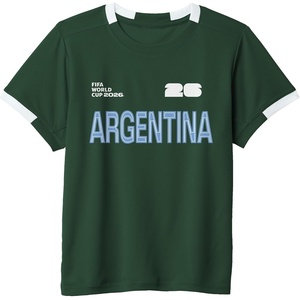 image:imageKids FIFA World CUP26 Argentina ShortSleeve Soccer JerseyDark GreenWhite