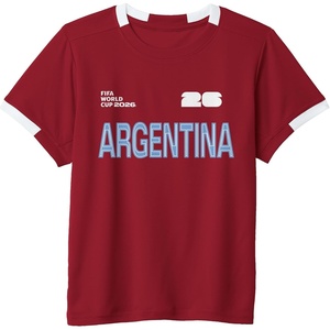 image:imageKids FIFA World CUP26 Argentina ShortSleeve Soccer JerseyRedWhite