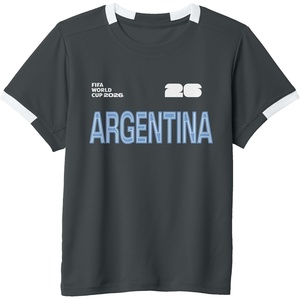 image:imageKids FIFA World CUP26 Argentina ShortSleeve Soccer JerseySlate GreyWhite
