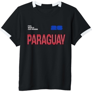image:imageKids FIFA World CUP26 Paraguay ShortSleeve Soccer JerseyBlackWhite