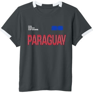 image:imageKids FIFA World CUP26 Paraguay ShortSleeve Soccer JerseySlate GreyWhite