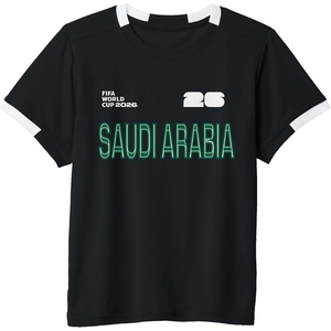 image:imageKids FIFA World CUP26 Saudi Arabia ShortSleeve Soccer JerseyBlackWhite