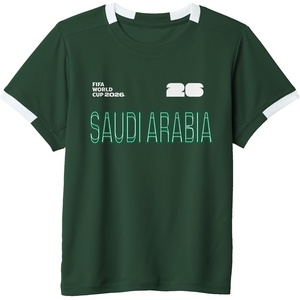 image:imageKids FIFA World CUP26 Saudi Arabia ShortSleeve Soccer JerseyDark GreenWhite