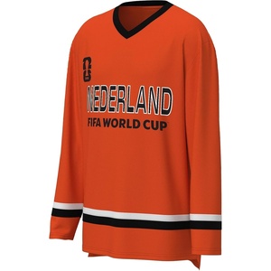 image:imageOuterstuff FIFA World Cup 2026 Mens Long Sleeve VNeck Hockey JerseyNetherlands