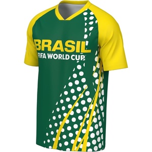 image:imageOuterstuff FIFA World Cup 2026 Mens Short Sleeve Sublimated Soccer Fashion TopBrazil
