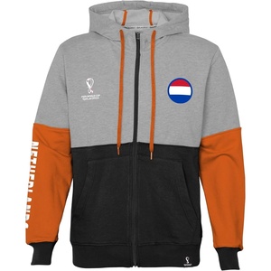 image:imageOuterstuff International Soccer mens Fifa World Cup Country Contrast Panel Fleece HoodBlackorangeheather Grey