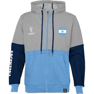 image:imageOuterstuff International Soccer mens Fifa World Cup Country Contrast Panel Fleece HoodCobaltblackheather Grey