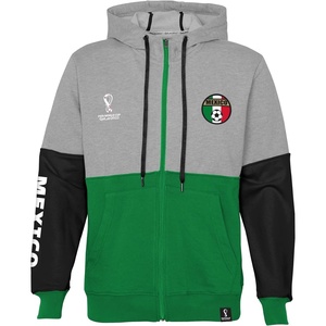 image:imageOuterstuff International Soccer mens Fifa World Cup Country Contrast Panel Fleece HoodGreenblackheather Grey