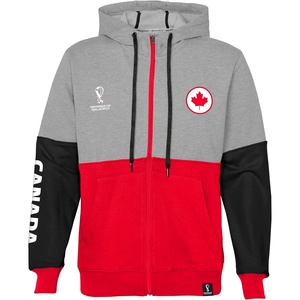 image:imageOuterstuff International Soccer mens Fifa World Cup Country Contrast Panel Fleece HoodRedblackwhite