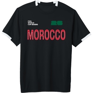 image:imageFIFA World CUP26 Morocco ShortSleeve Soccer JerseyBlackWhite
