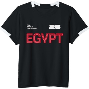 image:imageKids FIFA World CUP26 Egypt ShortSleeve Soccer JerseyBlackWhite