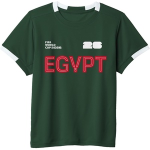 image:imageKids FIFA World CUP26 Egypt ShortSleeve Soccer JerseyDark GreenWhite