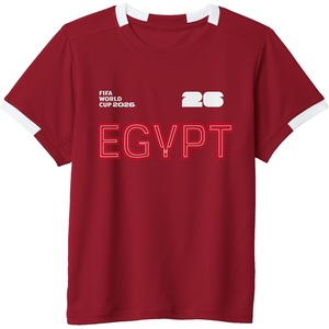 image:imageKids FIFA World CUP26 Egypt ShortSleeve Soccer JerseyRedWhite