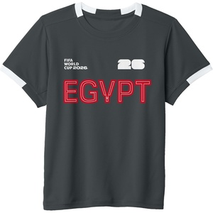 image:imageKids FIFA World CUP26 Egypt ShortSleeve Soccer JerseySlate GreyWhite