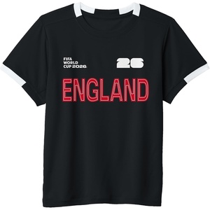 image:imageKids FIFA World CUP26 England ShortSleeve Soccer JerseyBlackWhite