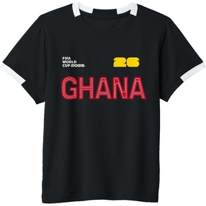 image:imageKids FIFA World CUP26 Ghana ShortSleeve Soccer JerseyBlackWhite