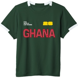 image:imageKids FIFA World CUP26 Ghana ShortSleeve Soccer JerseyDark GreenWhite