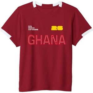 image:imageKids FIFA World CUP26 Ghana ShortSleeve Soccer JerseyRedWhite