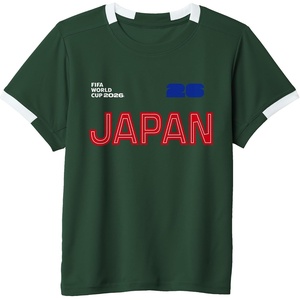 image:imageKids FIFA World CUP26 Japan ShortSleeve Soccer JerseyDark GreenWhite
