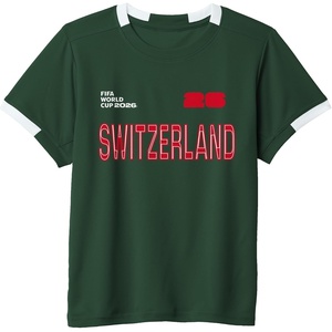 image:imageKids FIFA World CUP26 Switzerland ShortSleeve Soccer JerseyDark GreenWhite