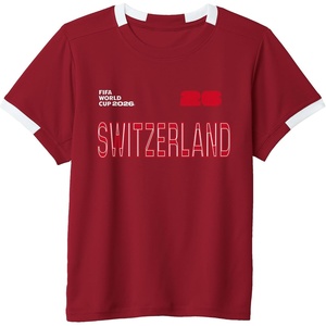 image:imageKids FIFA World CUP26 Switzerland ShortSleeve Soccer JerseyRedWhite