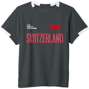 image:imageKids FIFA World CUP26 Switzerland ShortSleeve Soccer JerseySlate GreyWhite