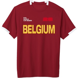 image:imageFIFA World CUP26 Belgium ShortSleeve Soccer JerseyRedWhite