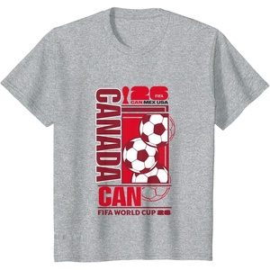 image:imageKids FIFA WORLD CUP26 Canada Host Country Football TShirtHeather Grey