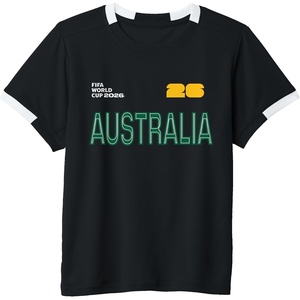 image:imageKids FIFA World CUP26 Australia ShortSleeve Soccer JerseyBlackWhite