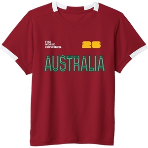 image:imageKids FIFA World CUP26 Australia ShortSleeve Soccer JerseyRedWhite