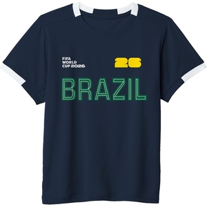 image:imageKids FIFA World CUP26 Brazil ShortSleeve Soccer JerseyNavy BlueWhite