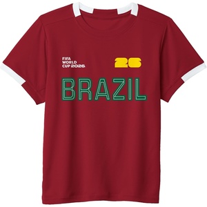 image:imageKids FIFA World CUP26 Brazil ShortSleeve Soccer JerseyRedWhite