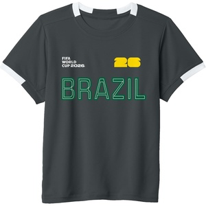 image:imageKids FIFA World CUP26 Brazil ShortSleeve Soccer JerseySlate GreyWhite