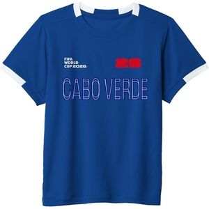 image:imageKids FIFA World CUP26 Cabo Verde ShortSleeve Soccer JerseyRoyal BlueWhite