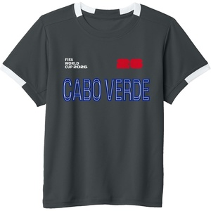 image:imageKids FIFA World CUP26 Cabo Verde ShortSleeve Soccer JerseySlate GreyWhite