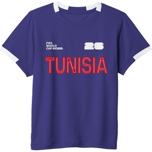 image:imageKids FIFA World CUP26 Tunisia ShortSleeve Soccer JerseyPurpleWhite