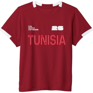 image:imageKids FIFA World CUP26 Tunisia ShortSleeve Soccer JerseyRedWhite