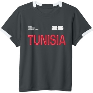 image:imageKids FIFA World CUP26 Tunisia ShortSleeve Soccer JerseySlate GreyWhite