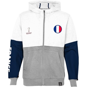 image:imageOuterstuff International Soccer Unisex Kids Fifa World Cup Country Contrast Panel Fleece HoodHeather Greybluewhite